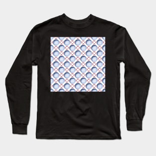 Colorful Periwinkle Geometric Pattern Long Sleeve T-Shirt